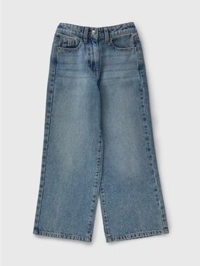 Wide Leg Girls Jeans in Light Blue Denim